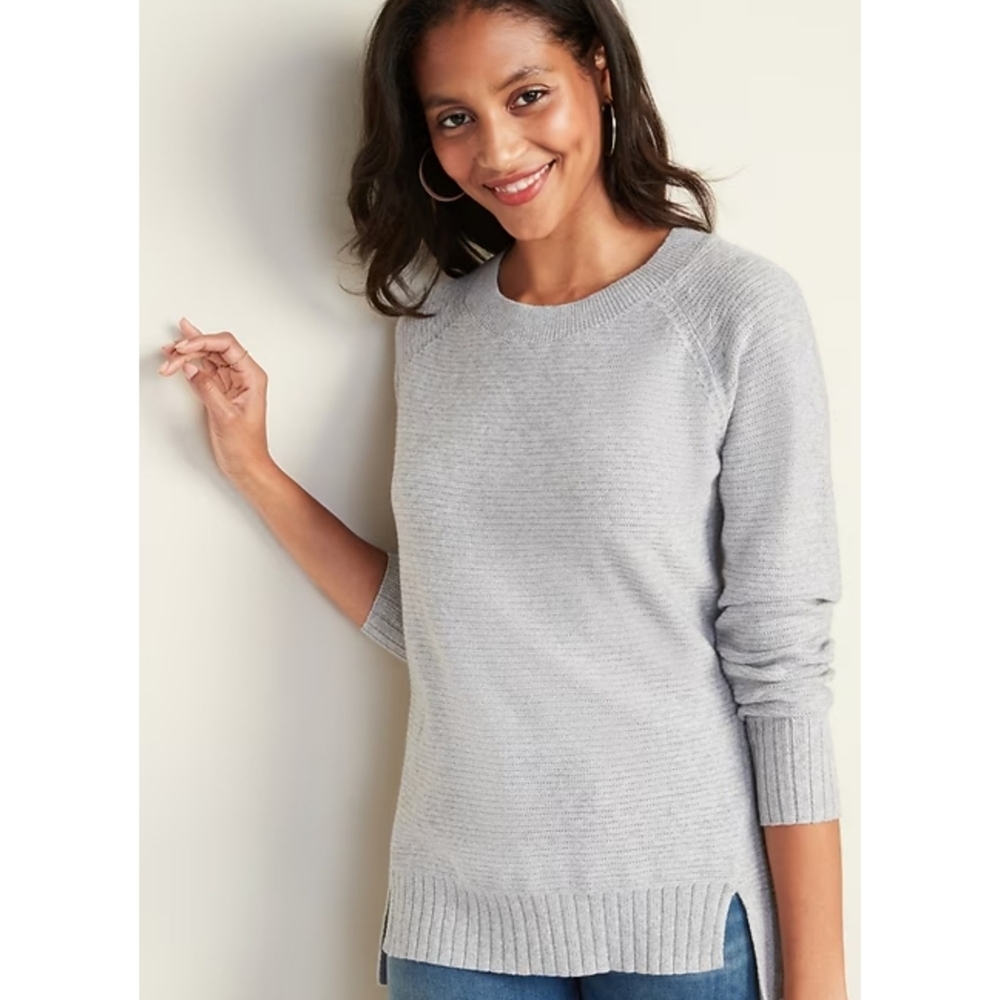 Old Navy Stitchy Bateau Gray Marled Sweater Size XXL